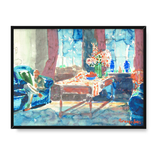 George Luks Autoportret we wnętrzu nowojorskiego apartamentu 40x30