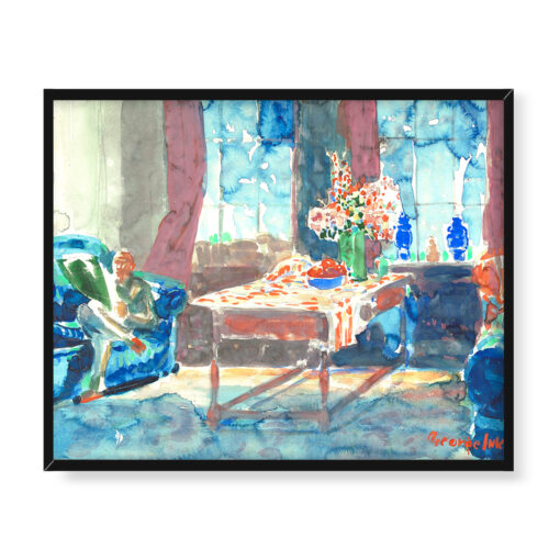 George Luks Autoportret we wnętrzu nowojorskiego apartamentu 50x40