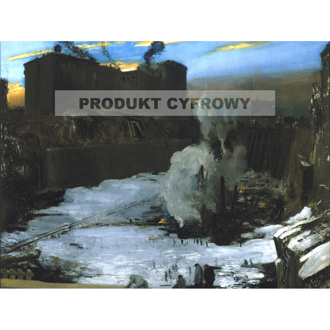 George Wesley Bellows Wykopaliska przy Pennsylvania Station — produkt cyfrowy do pobrania