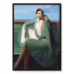 Guy Pene du Bois Dama w pelerynie 50×70