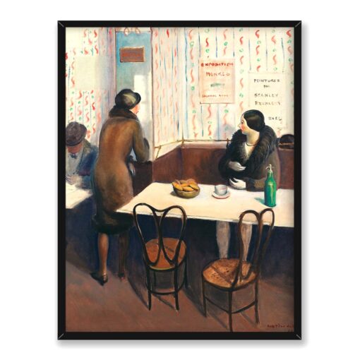 Guy Pene du Bois Poranna kawa w Paryżu 30x40 w RAMIE