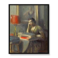 Guy Pene du Bois Siedząca kobieta 40×50