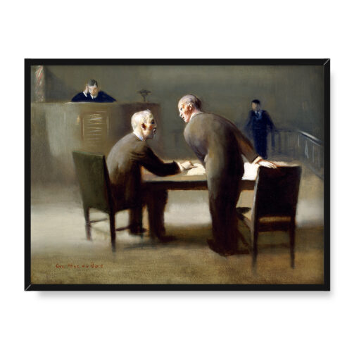 Guy Pene du Bois W sądzie 40x30 w RAMIE