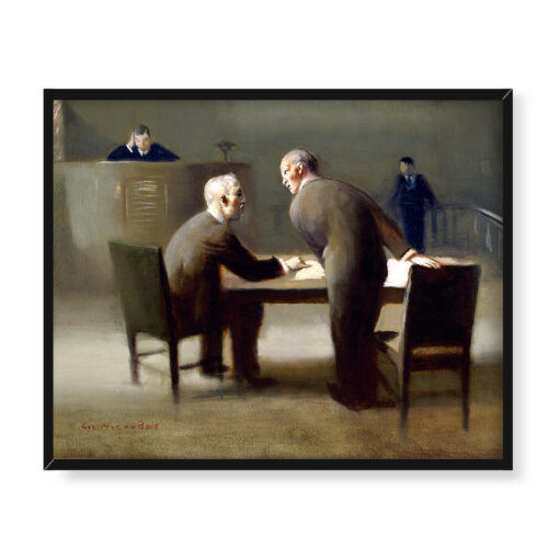 Guy Pene du Bois W sądzie 50x40 w RAMIE