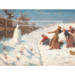 Hans Dahl Rzucając śnieżkami Zima — produkt cyfrowy do pobrania