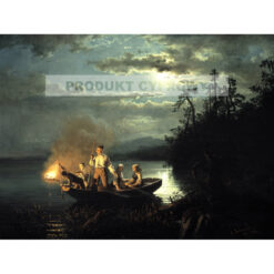 Hans Gude Polowanie na ryby na jeziorze Kroderen — produkt cyfrowy do pobrania