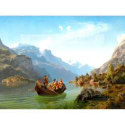 Hans Gude Procesja weselna na Hardangerfjord — produkt cyfrowy do pobrania