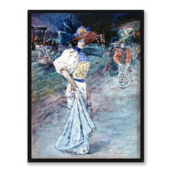 Henry Somm Kobieta w japońskim ogrodzie 30×40