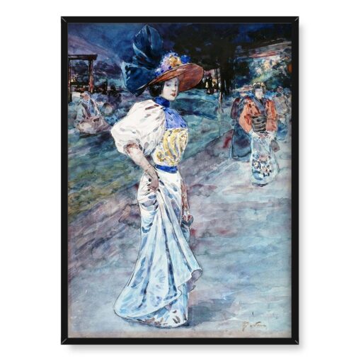 Henry Somm Kobieta w japońskim ogrodzie 50x70