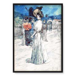 Henry Somm Paryżanka przy Moulin de la Galette 50×70