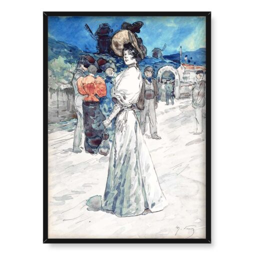 Henry Somm Paryżanka przy Moulin de la Galette 50x70