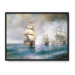 Iwan Ajwazowski Bryg Merkury atakowany przez dwa tureckie okręty 40×30