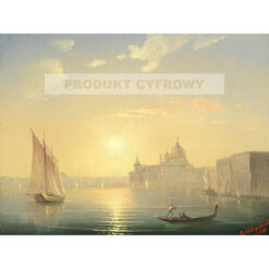 Iwan Ajwazowski Canale Grande z widokiem na Santa Maria della Salute o zachodzie słońca — produkt cyfrowy do pobrania