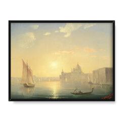 Iwan Ajwazowski Canale Grande z widokiem na Santa Maria della Salute o zachodzie słońca 40×30
