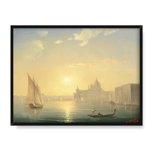 Iwan Ajwazowski Canale Grande z widokiem na Santa Maria della Salute o zachodzie słońca 40x30 w RAMIE