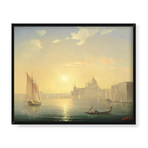 Iwan Ajwazowski Canale Grande z widokiem na Santa Maria della Salute o zachodzie słońca 50x40