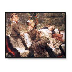 James Tissot Ławka w ogrodzie 40×30