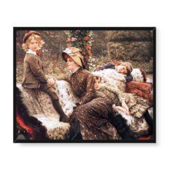 James Tissot Ławka w ogrodzie 50×40