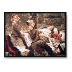 James Tissot Ławka w ogrodzie 70×50