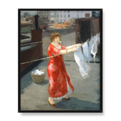 John Sloan Czerwone kimono na dachu 40×50
