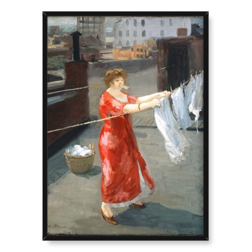 John Sloan Czerwone kimono na dachu 50x70
