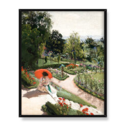 Józef Mehoffer Czerwona parasolka 40×50