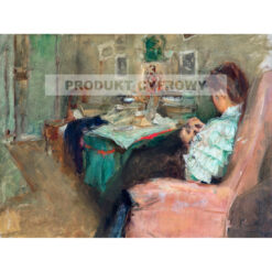 Józef Mehoffer Młoda kobieta szyjąca — produkt cyfrowy do pobrania