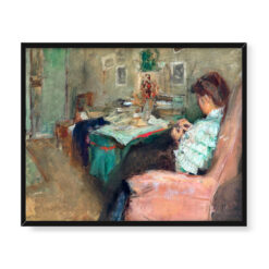 Józef Mehoffer Młoda kobieta szyjąca 50×40