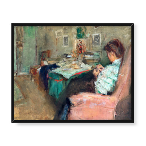 Józef Mehoffer Młoda kobieta szyjąca 50x40