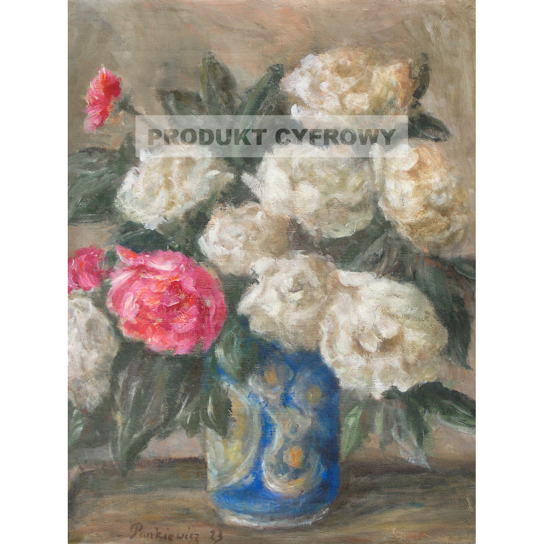 Jozef Pankiewicz Biale peonie — produkt cyfrowy do pobrania