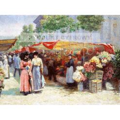 Józef Pankiewicz Targ na kwiaty w Paryżu — produkt cyfrowy do pobrania