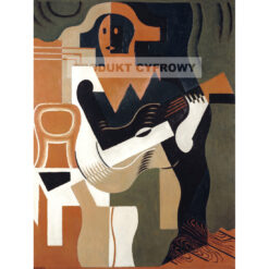 Juan Gris Arlekin siedzący z gitarą — produkt cyfrowy do pobrania