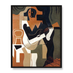 Juan Gris Arlekin siedzący z gitarą 40×50