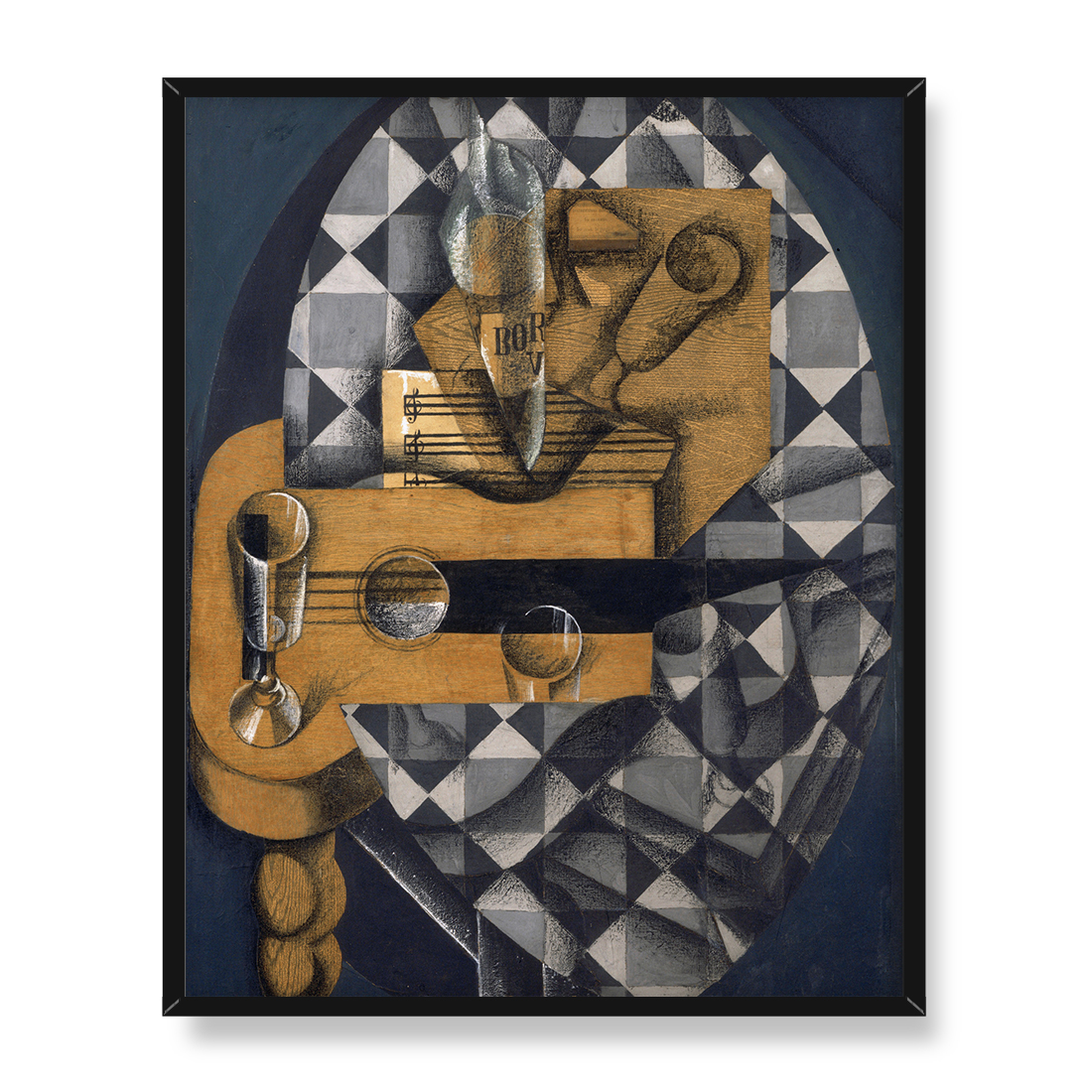 Juan Gris Gitara i kieliszki 40x50