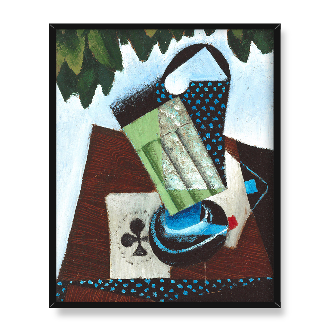 Juan Gris Kieliszek i karty do gry 40x50