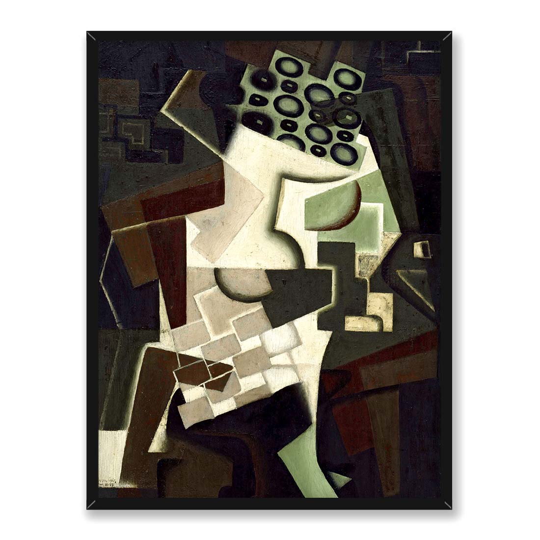 Juan Gris Kompotier i kraciasty obrus 30x40