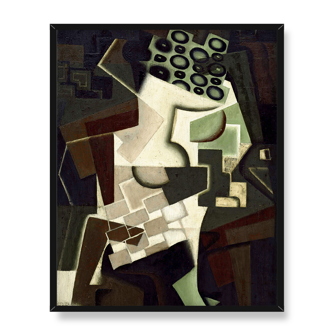 Juan Gris Kompotier i kraciasty obrus 40x50