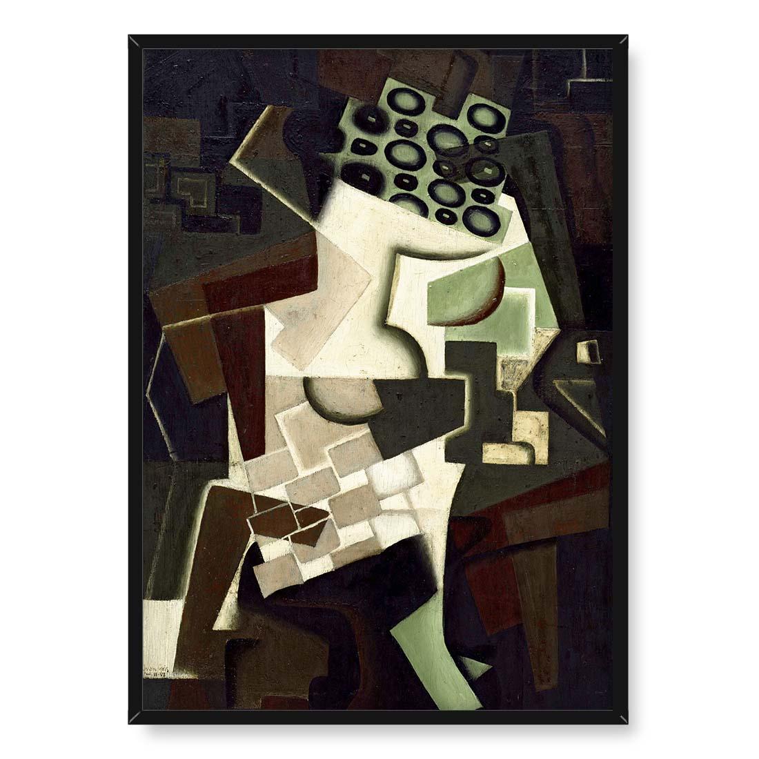 Juan Gris Kompotier i kraciasty obrus 50x70