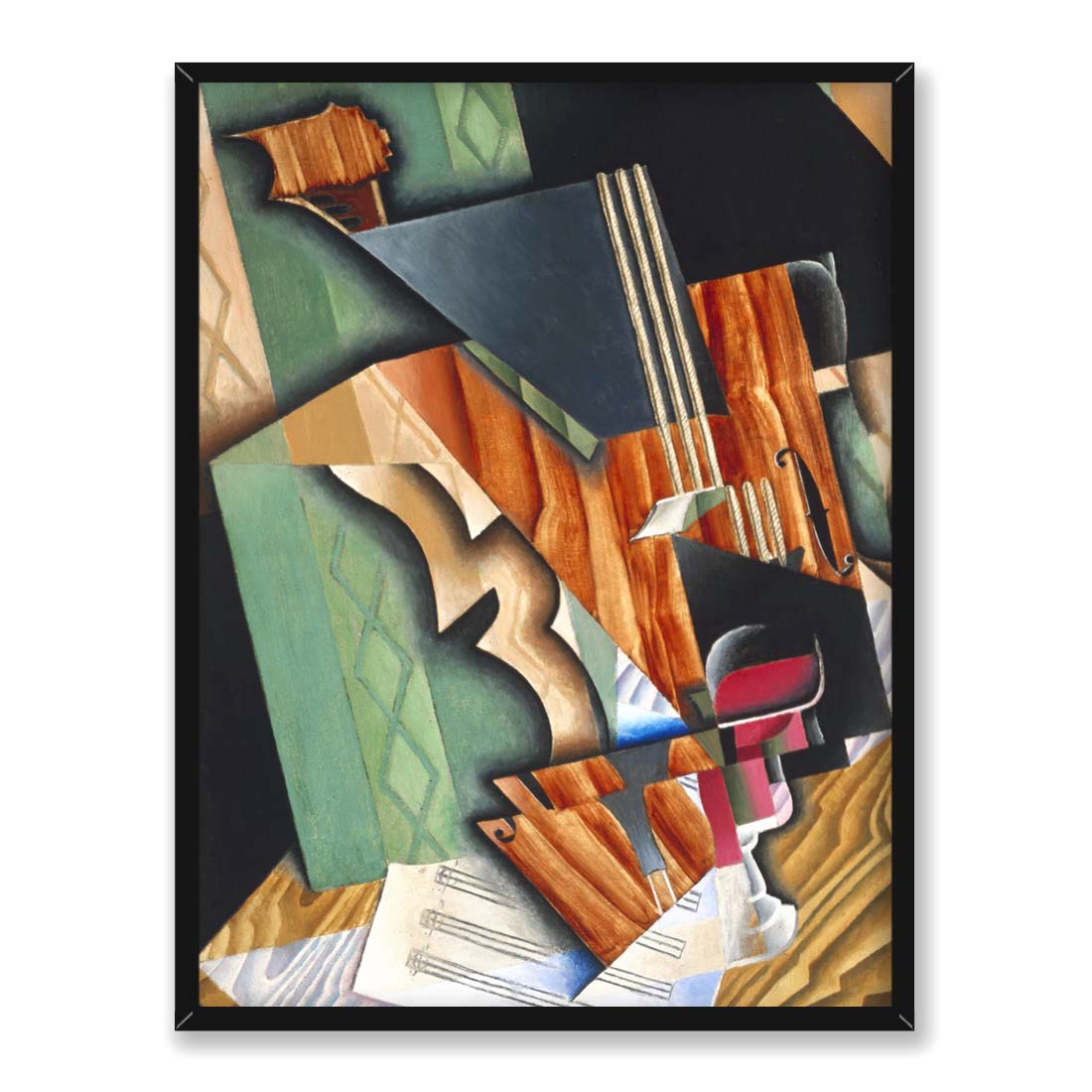 Juan Gris Skrzypce i kieliszek 1963 30x40 w RAMIE