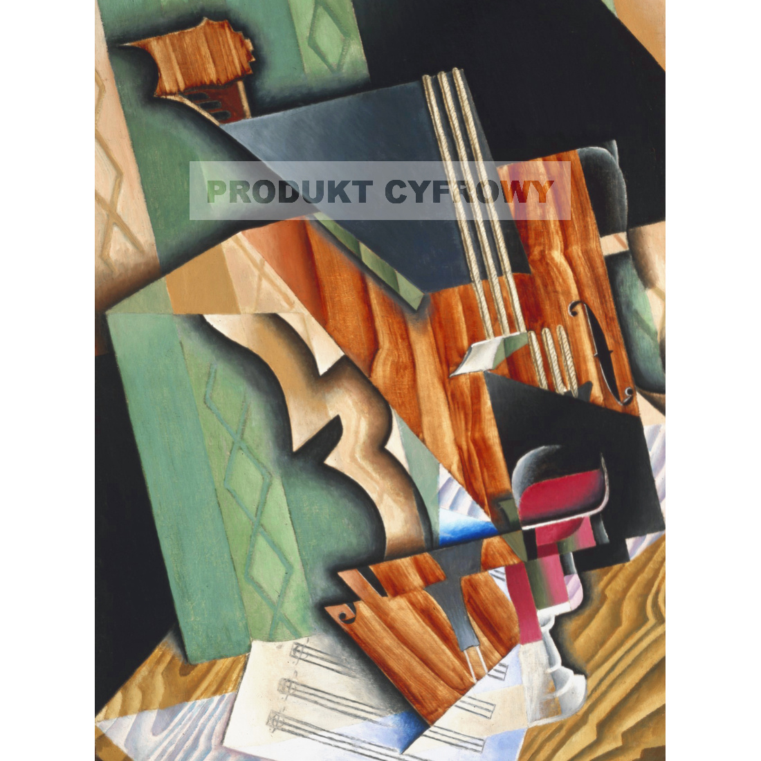 Juan Gris Skrzypce i kieliszek 1963 — produkt cyfrowy do pobrania