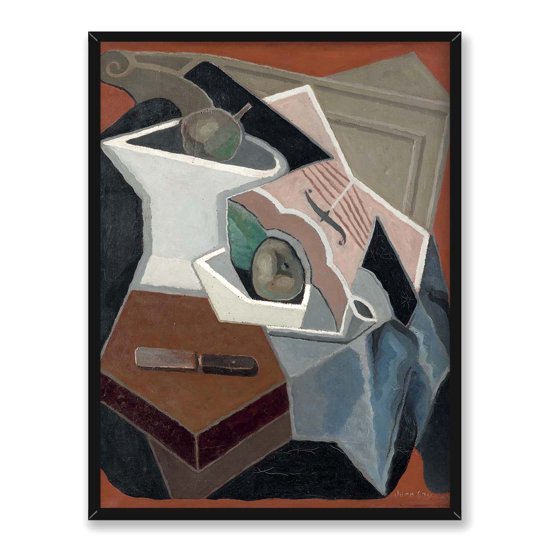 Juan Gris Skrzypce i misa z owocami 1925 30x40