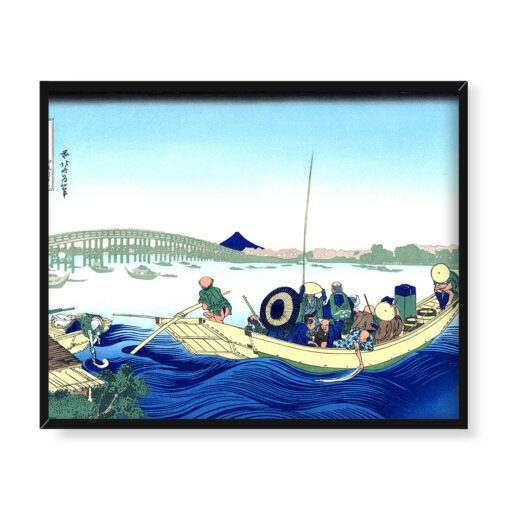 Katsushika Hokusai Zachód słońca przy moście Ryogoku 36 widoków Fuji 50x40