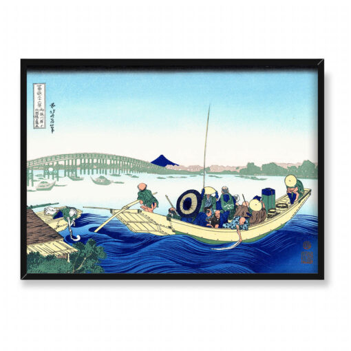 Katsushika Hokusai Zachód słońca przy moście Ryogoku 36 widoków Fuji 70x50