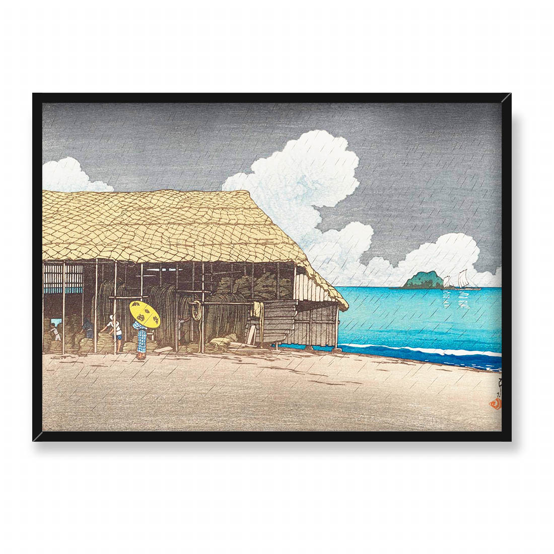 Kawase Hasui Chaty rybackie 70x50