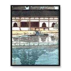 Kawase Hasui Deszcz nad świątynią 40×50