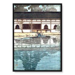 Kawase Hasui Deszcz nad świątynią 50×70