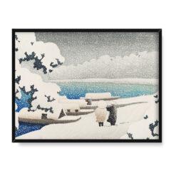 Kawase Hasui Hashidate w śniegu 40×30