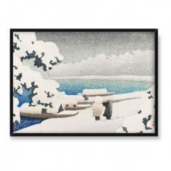 Kawase Hasui Hashidate w śniegu 70×50
