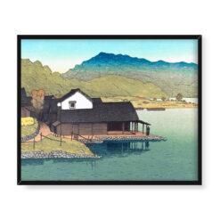 Kawase Hasui Jezioro Kugushi w Wakasa 50×40