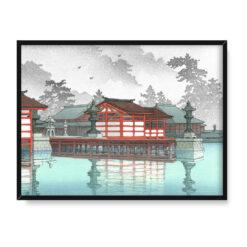 Kawase Hasui Miyajima we mgle 40×30
